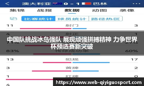 中国队挑战冰岛强队 展现顽强拼搏精神 力争世界杯预选赛新突破