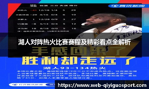 湖人对阵热火比赛赛程及精彩看点全解析